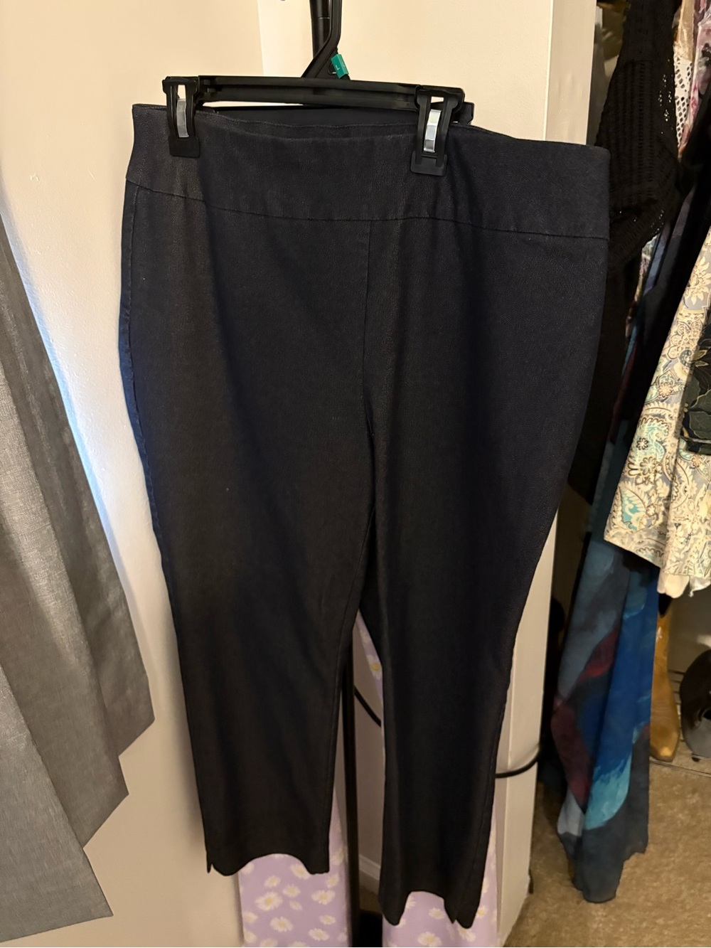 Chico's Navy Straight-Leg Pull-On Pants